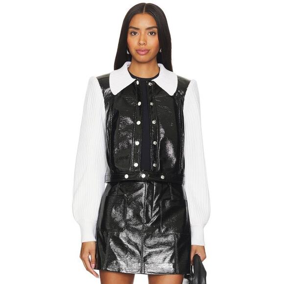 Cinq a Sept Tade Faux Leather Mini Skirt in Black 6 - Picture 5 of 5